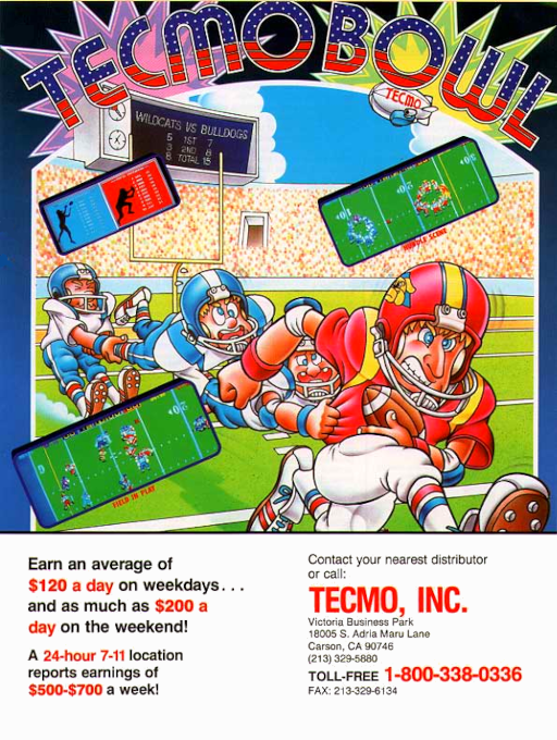 Tecmo Bowl (Japan) Arcade Game Cover